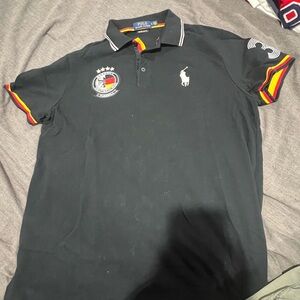 Polo by Ralph Lauren Black Polo Shirt with Red and Yellow Accents